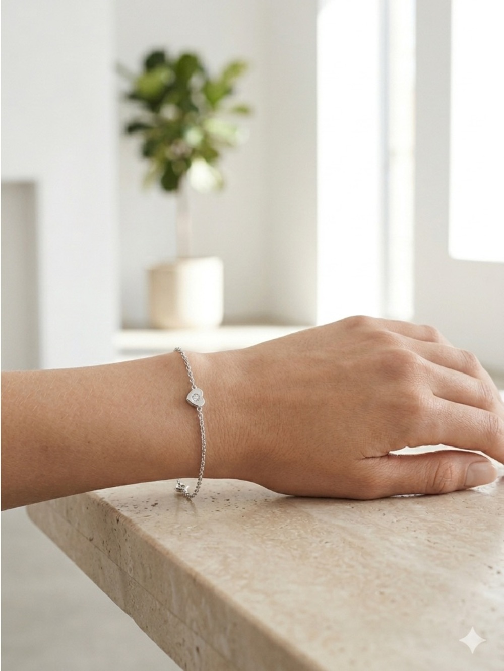 Tiffany & Co. Silver Paloma Picasso Open Heart Diamond Dainty Bracelet